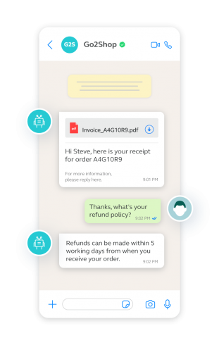 example of a conversation between a chatbot and customer