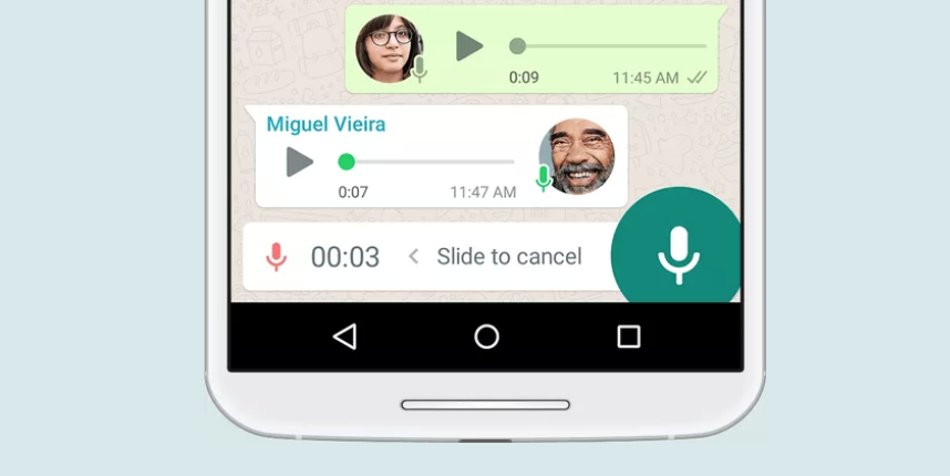 Example of voice messages on WhatsApp